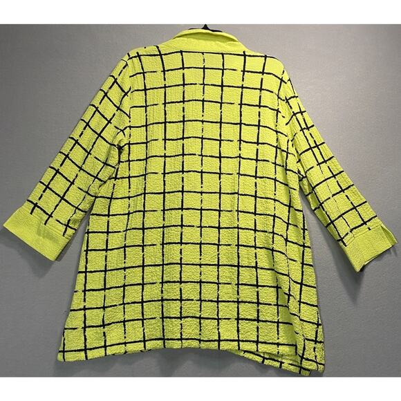 Ali Miles Textured Windowpane Tunic with Standing Wired Button Down Top Size L - Picture 6 of 6